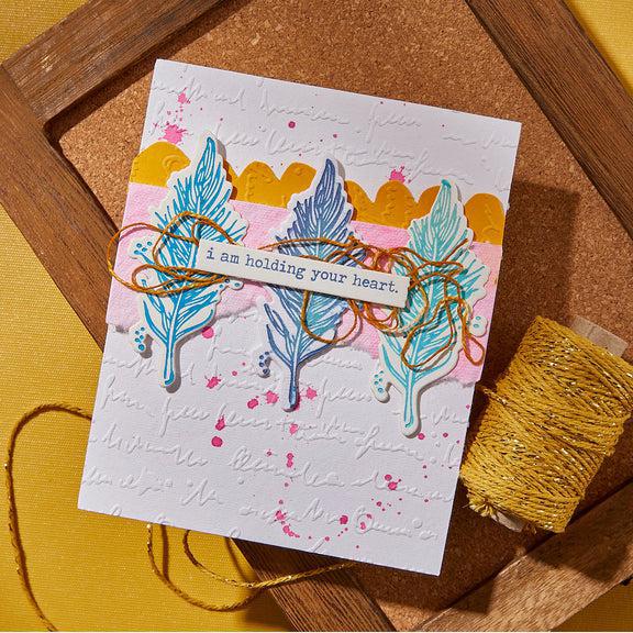 Spellbinders - Collaged Birds Collection - Embossing Folder - Scribbled Letter-ScrapbookPal