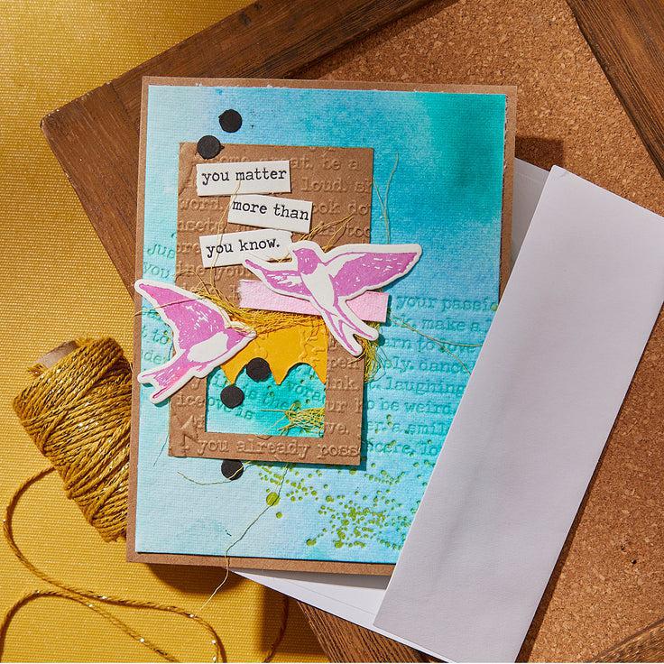 Spellbinders - Collaged Birds Collection - Registration Press Plates &amp; Dies - Collaged Birds-ScrapbookPal