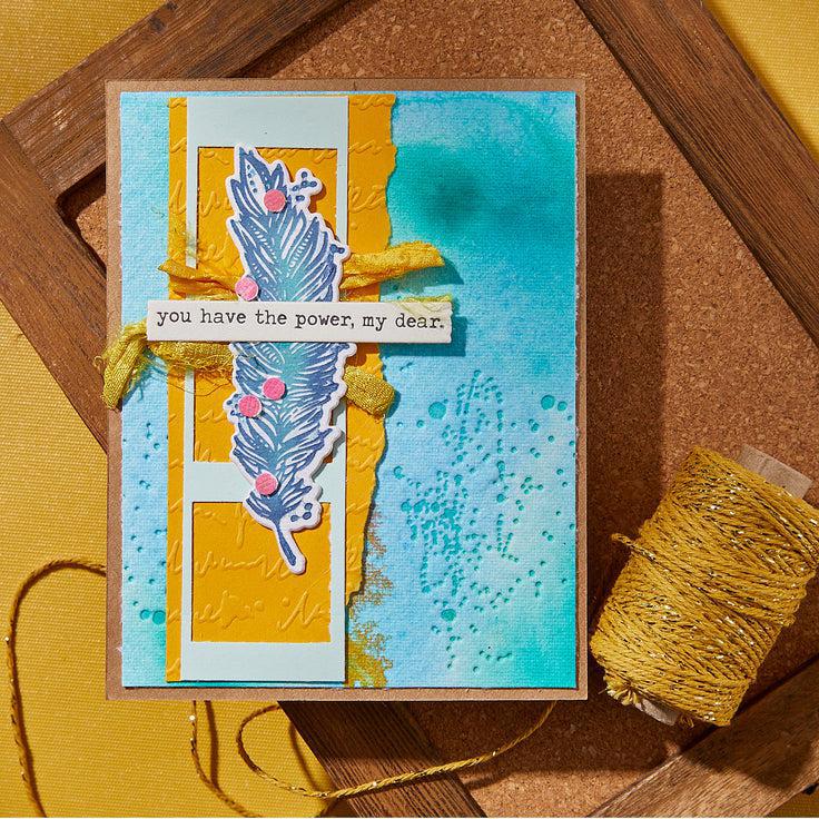 Spellbinders - Collaged Birds Collection - Registration Press Plates &amp; Dies - Feather Dreams-ScrapbookPal