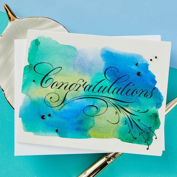 Spellbinders - Copperplate Everyday Sentiments Collection - Press Plate - Copperplate Congratulations-ScrapbookPal