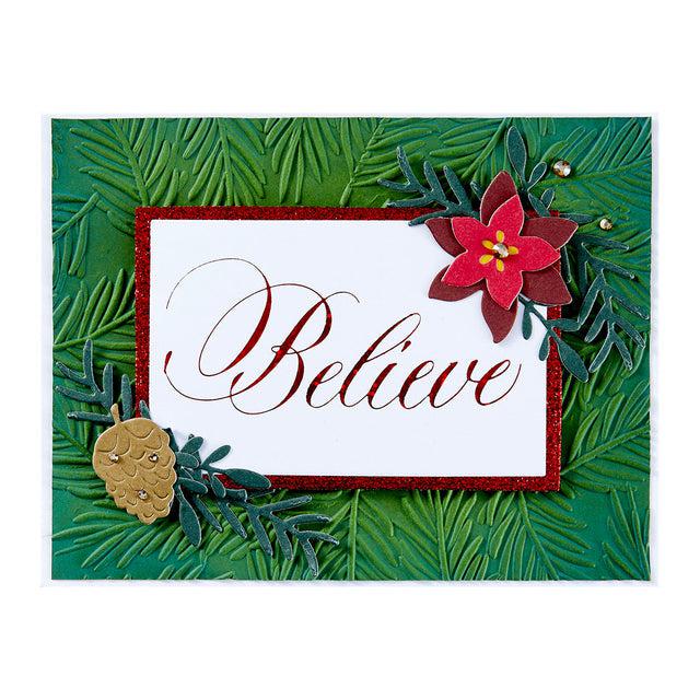 Spellbinders - Copperplate Holiday Sentiments Collection - Press Plates - Copperplate Believe-ScrapbookPal