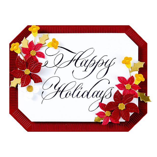 Spellbinders - Copperplate Holiday Sentiments Collection - Press Plates - Copperplate Happy Holidays-ScrapbookPal