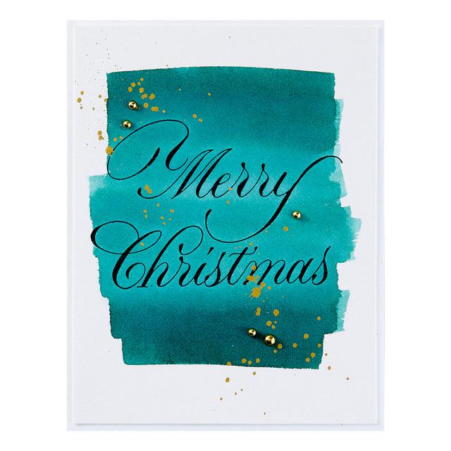 Spellbinders - Copperplate Holiday Sentiments Collection - Press Plates - Copperplate Merry Christmas-ScrapbookPal