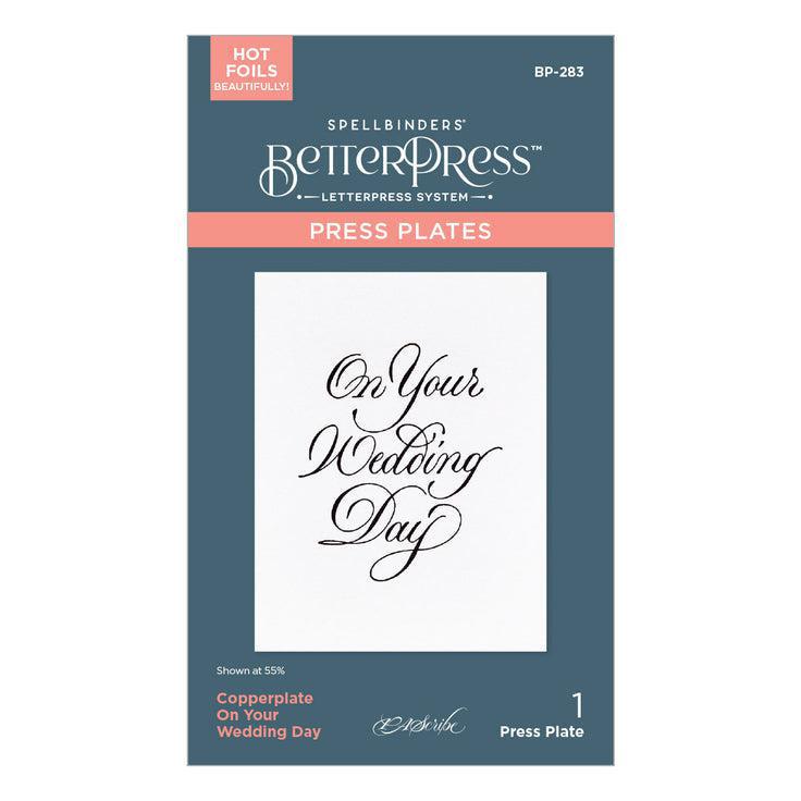 Spellbinders - Copperplate On Your Wedding Day Collection - Press Plates - Copperplate On Your Wedding Day-ScrapbookPal