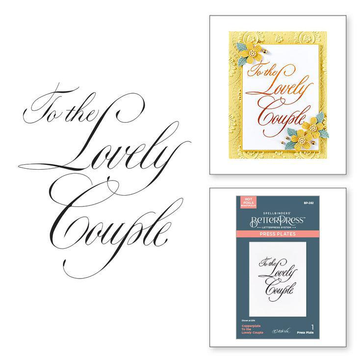 Spellbinders - Copperplate On Your Wedding Day Collection - Press Plates - Copperplate To the Lovely Couple-ScrapbookPal