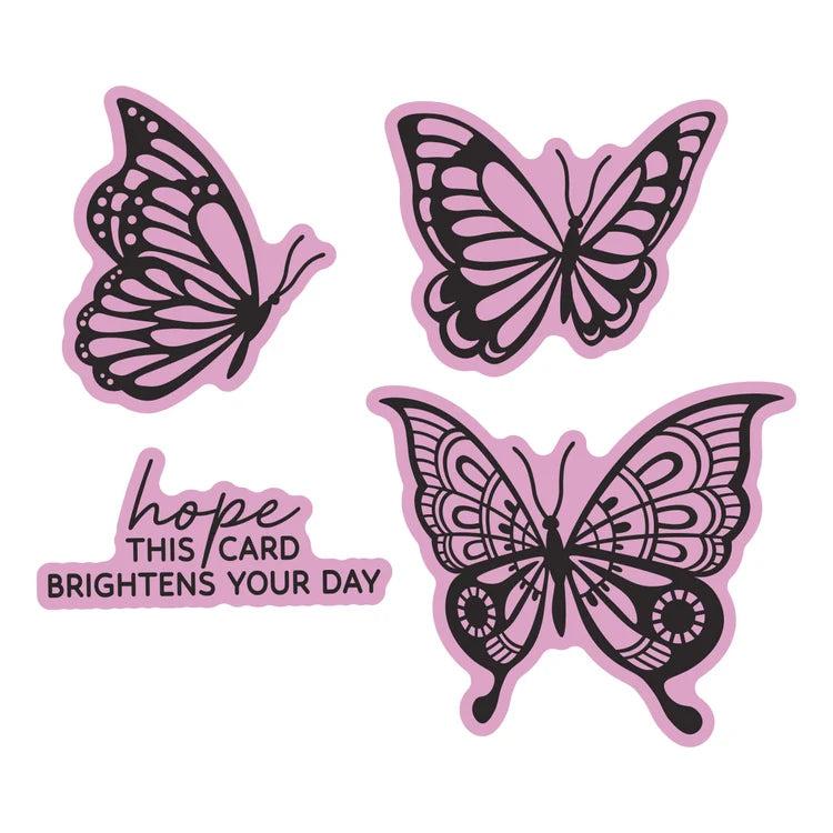 Spellbinders - Create Your Way Everyday Collection - Letterpress + Foil Plate & Dies - Bright Butterflies-ScrapbookPal