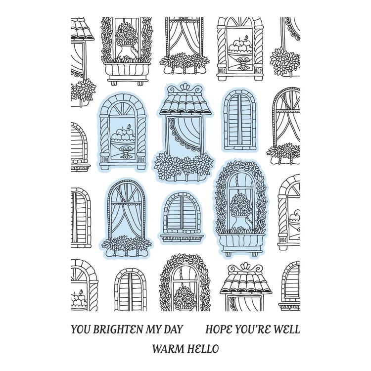 Spellbinders - Create Your Way Everyday Collection - Letterpress + Foil Plate & Dies - Windows with a View-ScrapbookPal