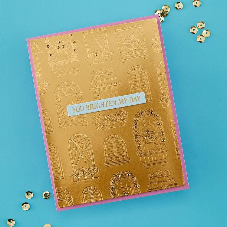 Spellbinders - Create Your Way Everyday Collection - Letterpress + Foil Plate & Dies - Windows with a View-ScrapbookPal