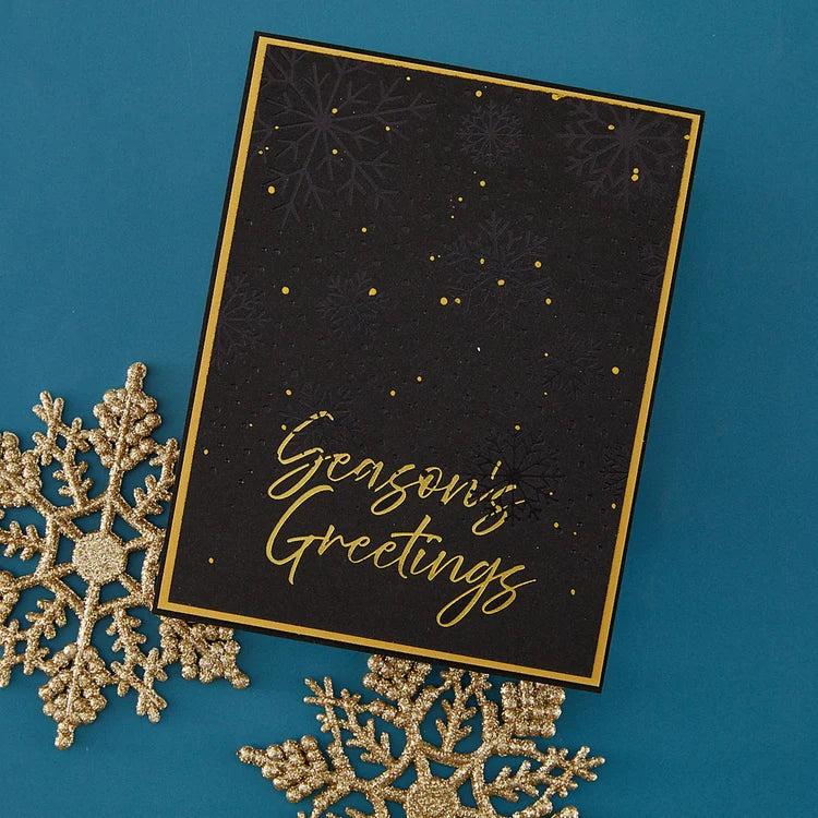 Spellbinders - Create Your Way Holiday Collection - Letterpress + Foil Plate & Dies - Winter Peace-ScrapbookPal