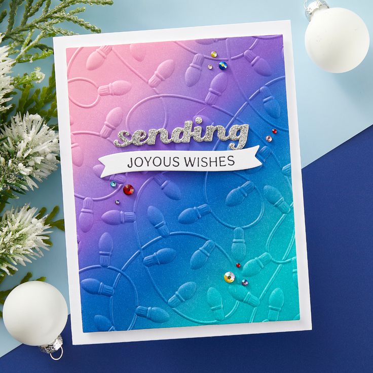 Spellbinders - Dancin' Christmas Friends Collection - 3D Embossing Folder - Holiday Lights-ScrapbookPal