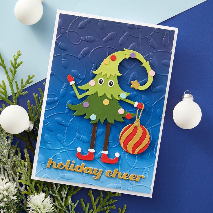 Spellbinders - Dancin' Christmas Friends Collection - 3D Embossing Folder - Holiday Lights-ScrapbookPal