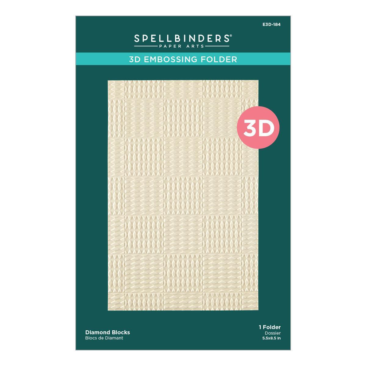 Spellbinders - Dear Santa Collection - 3D Embossing Folder - Diamond Blocks-ScrapbookPal