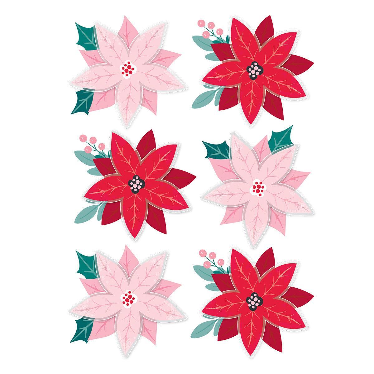 Spellbinders - Dear Santa Collection - Dimensional Stickers - Poinsettias-ScrapbookPal