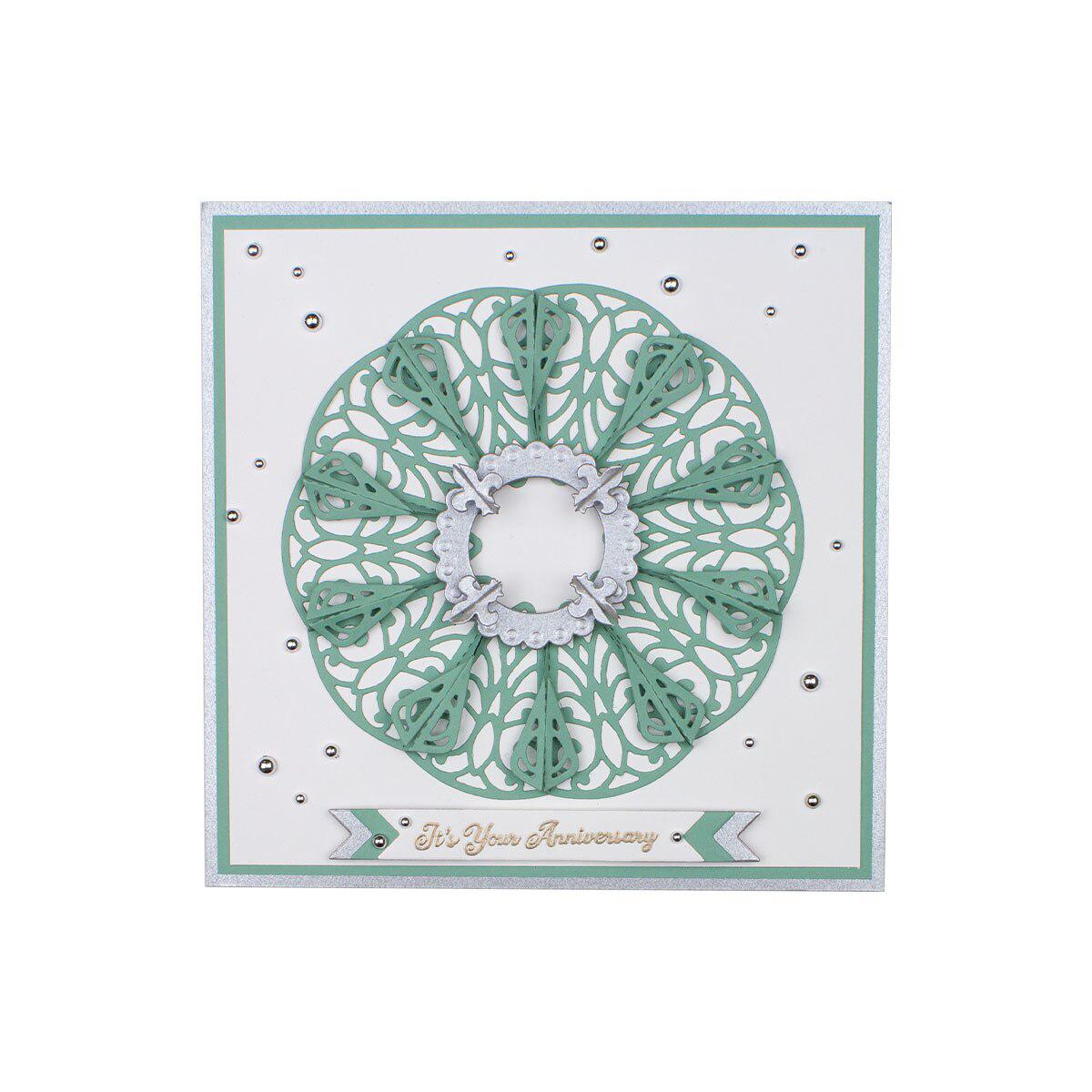 Spellbinders - Dimensional Doily Collection - Dies - Petite Double Bow with Dimensional Circles-ScrapbookPal