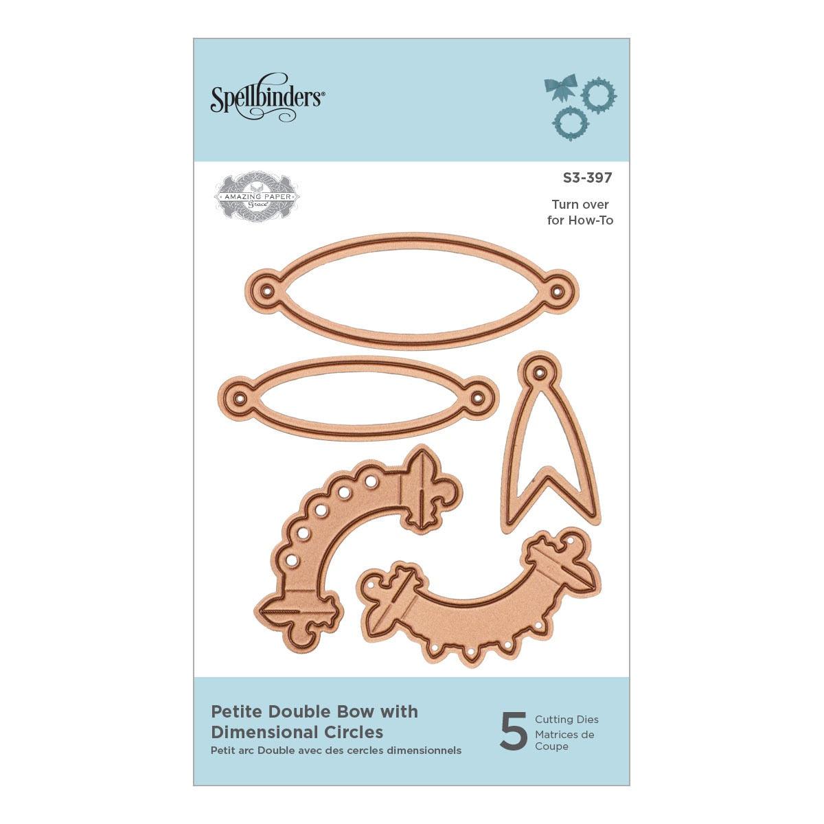 Spellbinders - Dimensional Doily Collection - Dies - Petite Double Bow with Dimensional Circles-ScrapbookPal