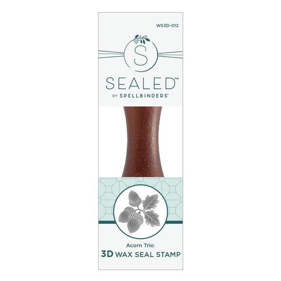 Spellbinders - Falling Leaves Collection - 3D Wax Seal Stamp - Acorn Trio-ScrapbookPal