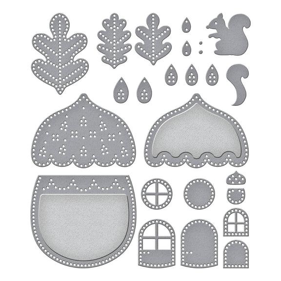 Spellbinders - Felt Stitch &amp; Create Collection - Dies - Felt Autumn Acorn House-ScrapbookPal
