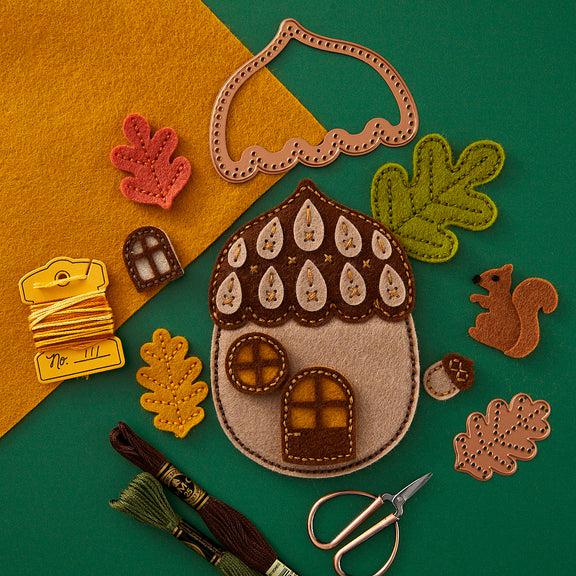 Spellbinders - Felt Stitch &amp; Create Collection - Dies - Felt Autumn Acorn House-ScrapbookPal