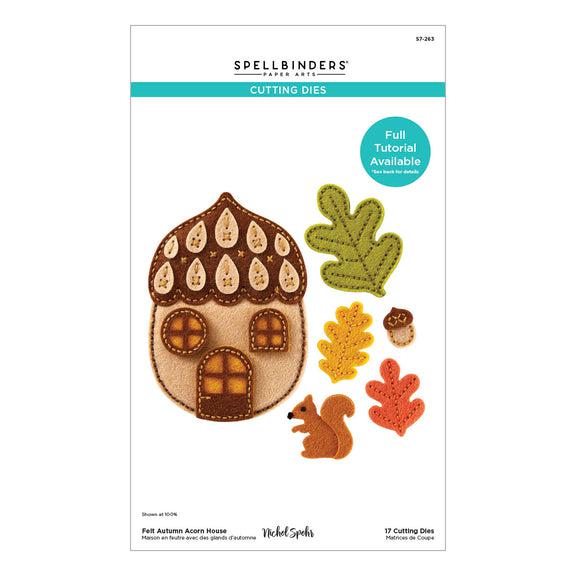 Spellbinders - Felt Stitch &amp; Create Collection - Dies - Felt Autumn Acorn House-ScrapbookPal