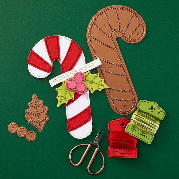 Spellbinders - Felt Stitch &amp; Create Collection - Dies - Felt Candy Cane-ScrapbookPal