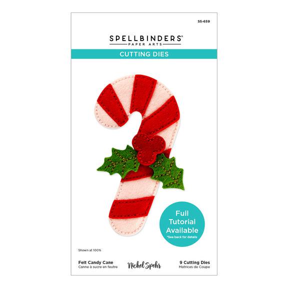 Spellbinders - Felt Stitch &amp; Create Collection - Dies - Felt Candy Cane-ScrapbookPal