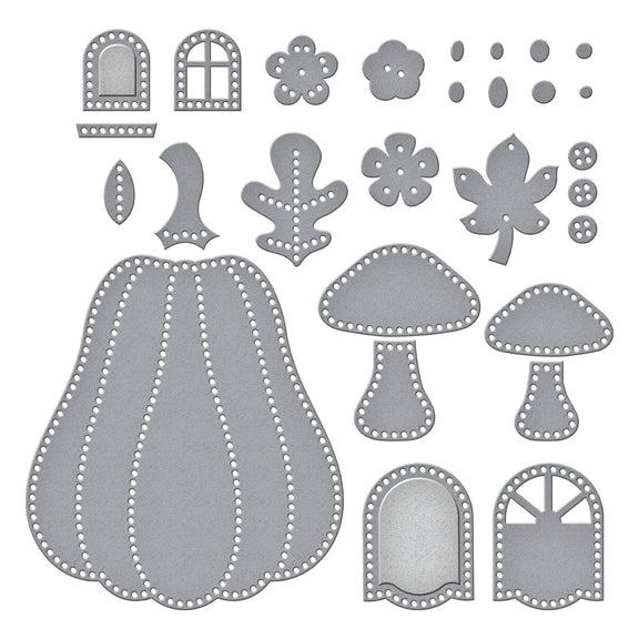 Spellbinders - Felt Stitch &amp; Create Collection - Dies - Felt Pumpkin Lane House-ScrapbookPal