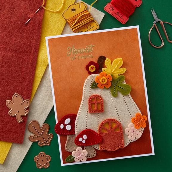 Spellbinders - Felt Stitch &amp; Create Collection - Dies - Felt Pumpkin Lane House-ScrapbookPal