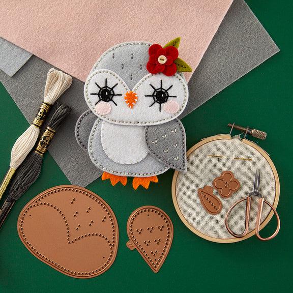 Spellbinders - Felt Stitch &amp; Create Collection - Dies - Felt Snowy Owl-ScrapbookPal
