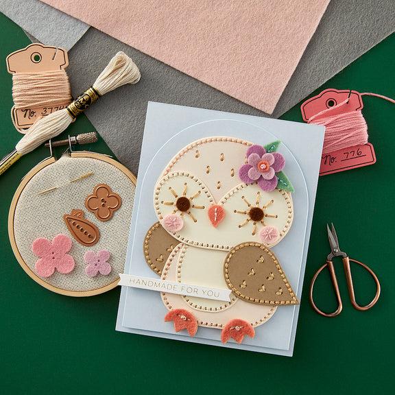 Spellbinders - Felt Stitch &amp; Create Collection - Dies - Felt Snowy Owl-ScrapbookPal