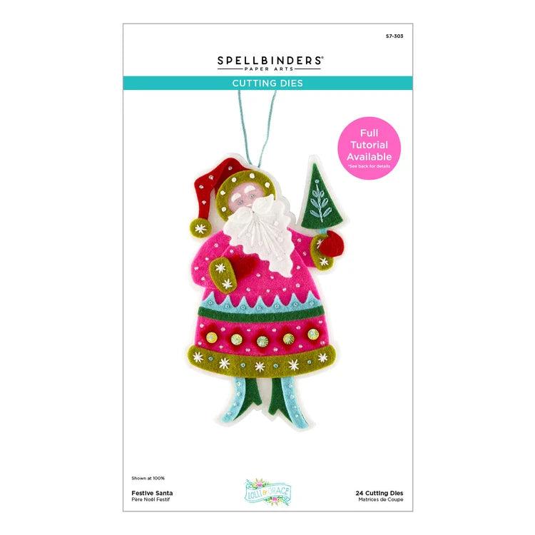 Spellbinders - Festive Felt Christmas Collection - Dies - Festive Santa-ScrapbookPal