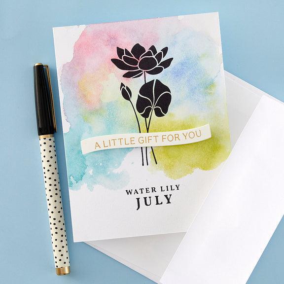 Spellbinders - Florals Through the Year Collection - Press Plates - July Water Lily-ScrapbookPal