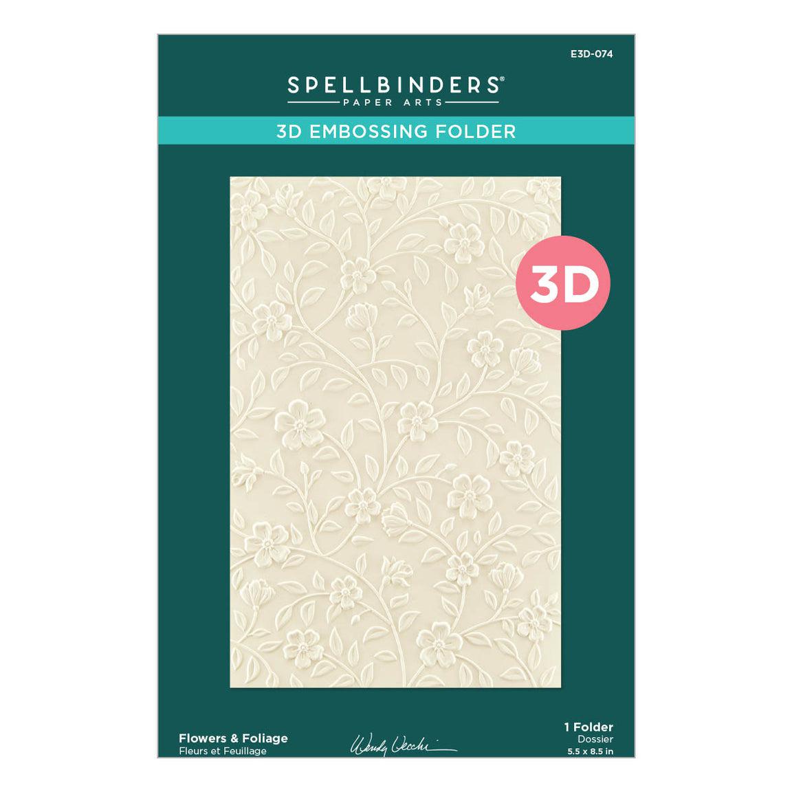 Spellbinders - From the Garden Collection - 3D Embossing Folder - Flowers &amp; Foliage-ScrapbookPal