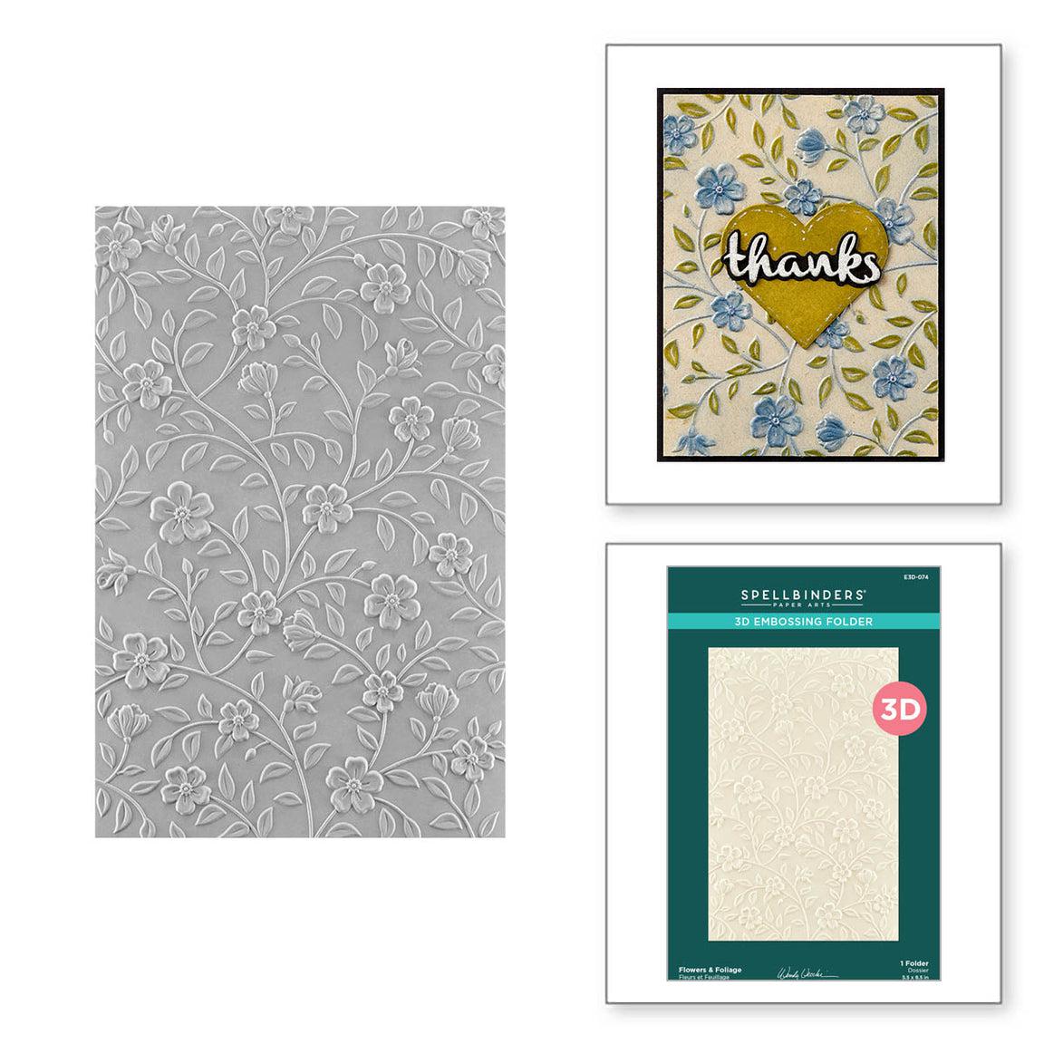 Spellbinders - From the Garden Collection - 3D Embossing Folder - Flowers &amp; Foliage-ScrapbookPal