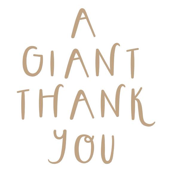 Spellbinders - Glimmer Cardfront Sentiments Collection - Glimmer Hot Foil Plate - Giant Thank You-ScrapbookPal
