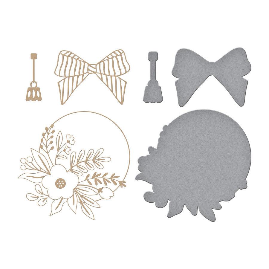 Spellbinders - Glimmer Greetings Collection - Glimmer Hot Foil Plate & Die Set - Blooming Ornament-ScrapbookPal