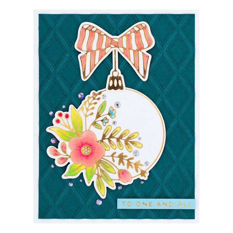 Spellbinders - Glimmer Greetings Collection - Glimmer Hot Foil Plate & Die Set - Blooming Ornament-ScrapbookPal