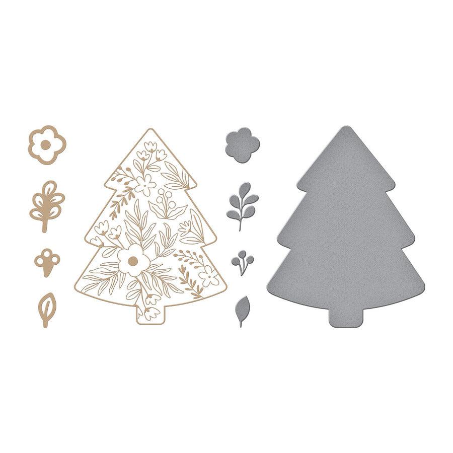 Spellbinders - Glimmer Greetings Collection - Glimmer Hot Foil Plate & Die Set - Blooming Tree-ScrapbookPal