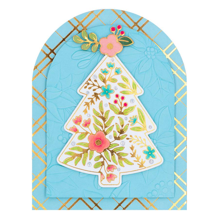 Spellbinders - Glimmer Greetings Collection - Glimmer Hot Foil Plate & Die Set - Blooming Tree-ScrapbookPal