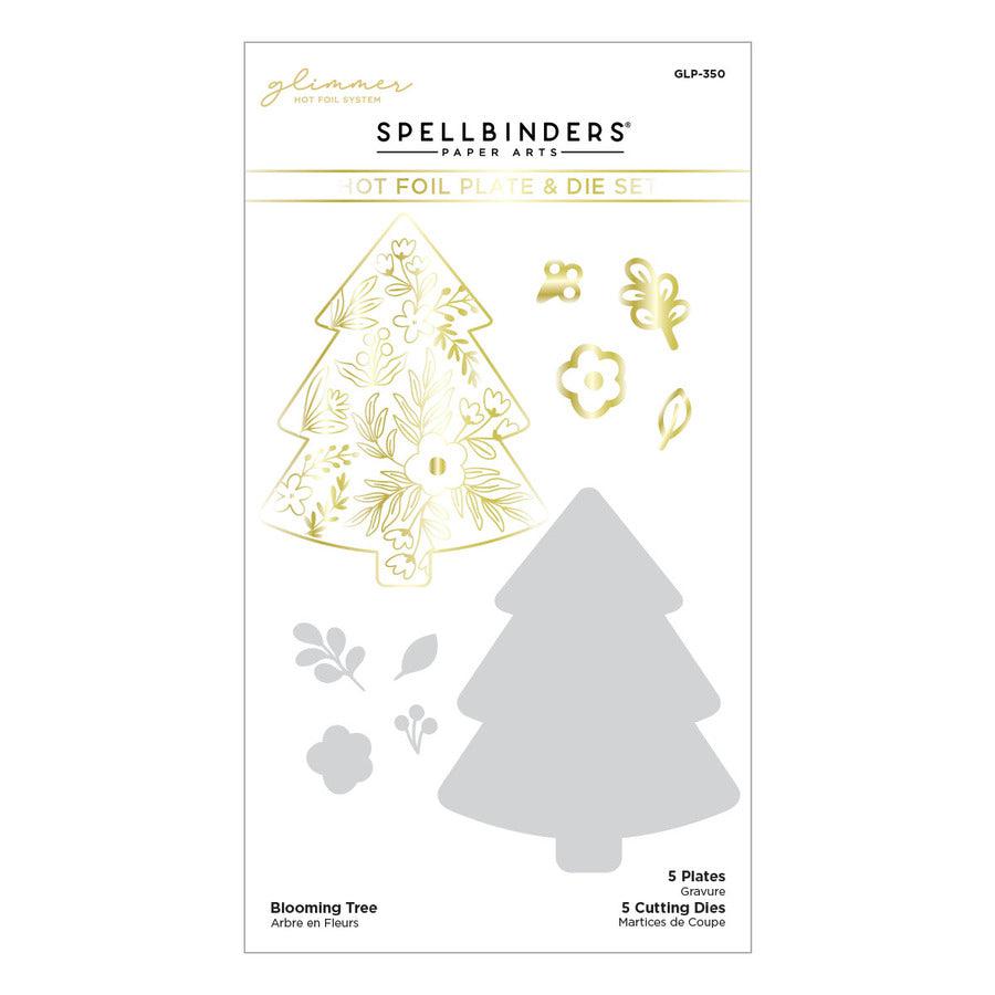 Spellbinders - Glimmer Greetings Collection - Glimmer Hot Foil Plate & Die Set - Blooming Tree-ScrapbookPal