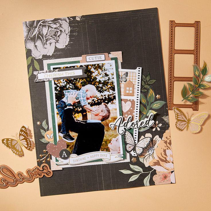 Spellbinders - Golden Afternoon Collection - Press Plates &amp; Dies - Cherish This-ScrapbookPal