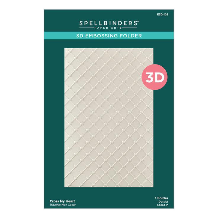 Spellbinders - Gorgeous You Collection - 3D Embossing Folder - Cross My Heart-ScrapbookPal