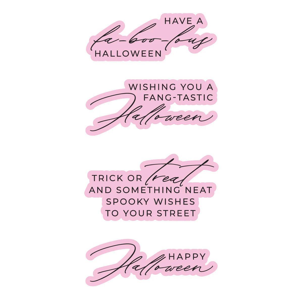 Spellbinders - Halloween City Holiday Collection - Letterpress + Foil Plate & Dies - Happy Halloween Sentiments-ScrapbookPal