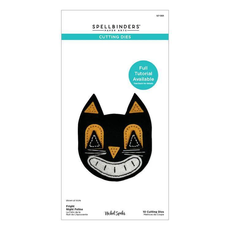 Spellbinders - Halloween Felt Stitch &amp; Create Collection - Dies - Felt Fright Night Feline-ScrapbookPal