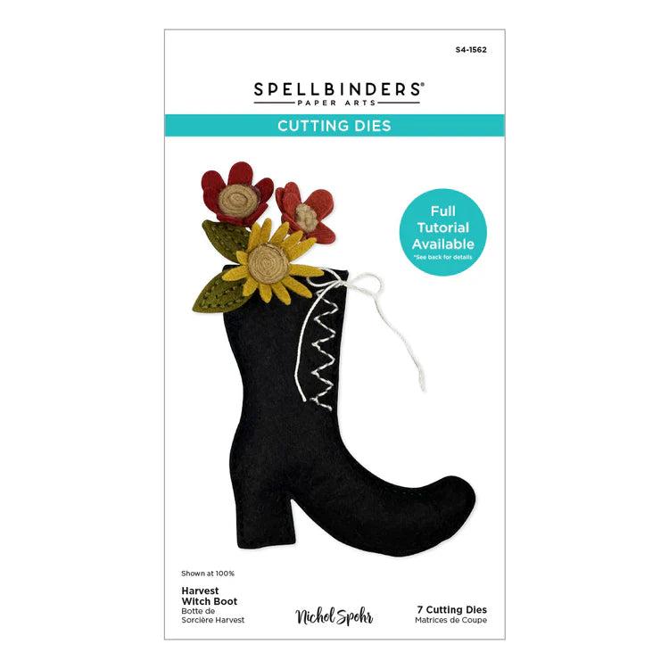 Spellbinders - Halloween Felt Stitch &amp; Create Collection - Dies - Felt Harvest Witch Boot-ScrapbookPal