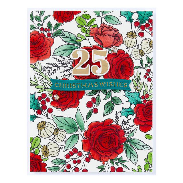 Spellbinders - Handmade Holidays Collection - Press Plates - Winter Rose Background-ScrapbookPal
