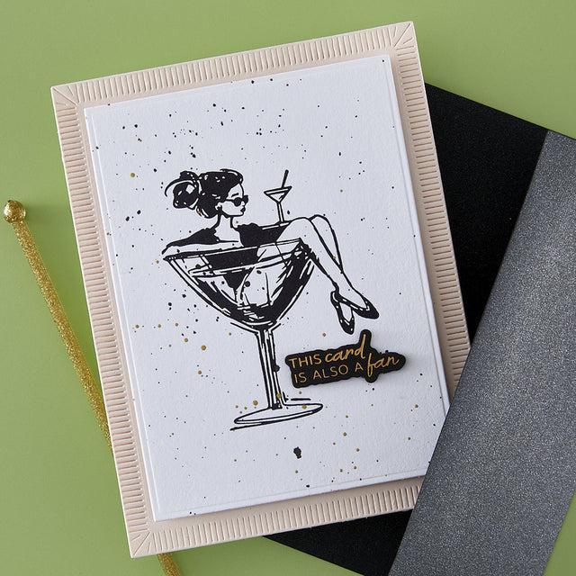 Spellbinders - Happier Hour Collection - Press Plate &amp; Dies - Martini Mood-ScrapbookPal