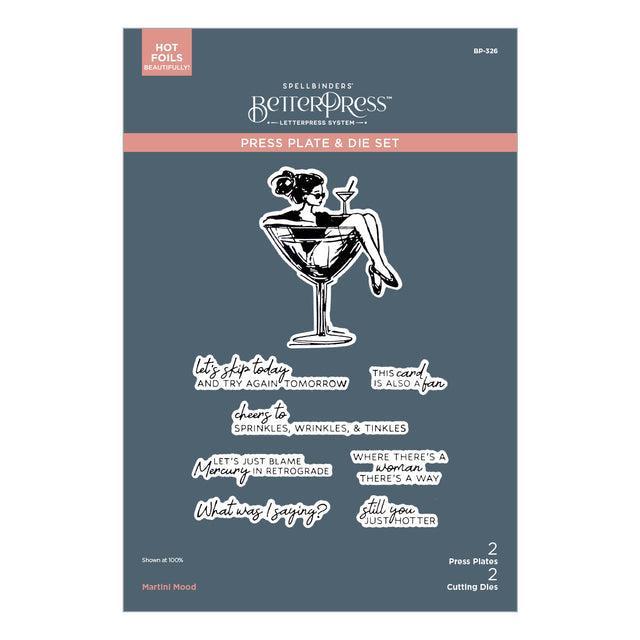 Spellbinders - Happier Hour Collection - Press Plate &amp; Dies - Martini Mood-ScrapbookPal
