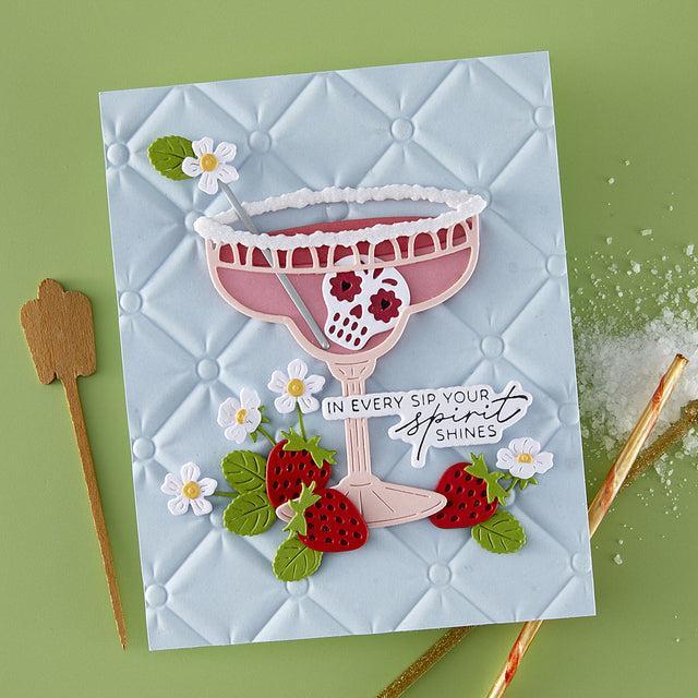 Spellbinders - Happier Hour Collection - Press Plate &amp; Dies - Sip Sip Ole Sentiments-ScrapbookPal