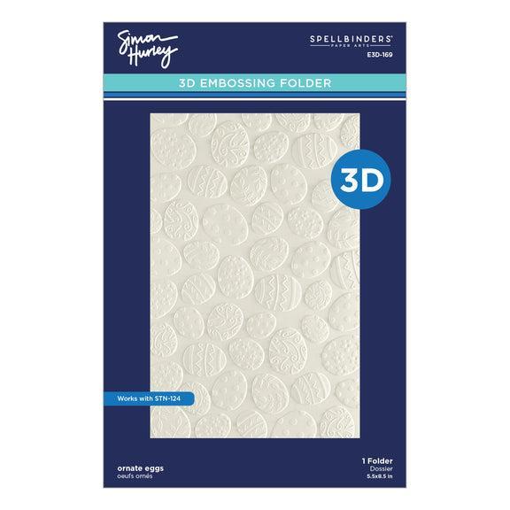 Spellbinders - Happy Spring Collection - 3D Embossing Folder - Ornate Eggs-ScrapbookPal