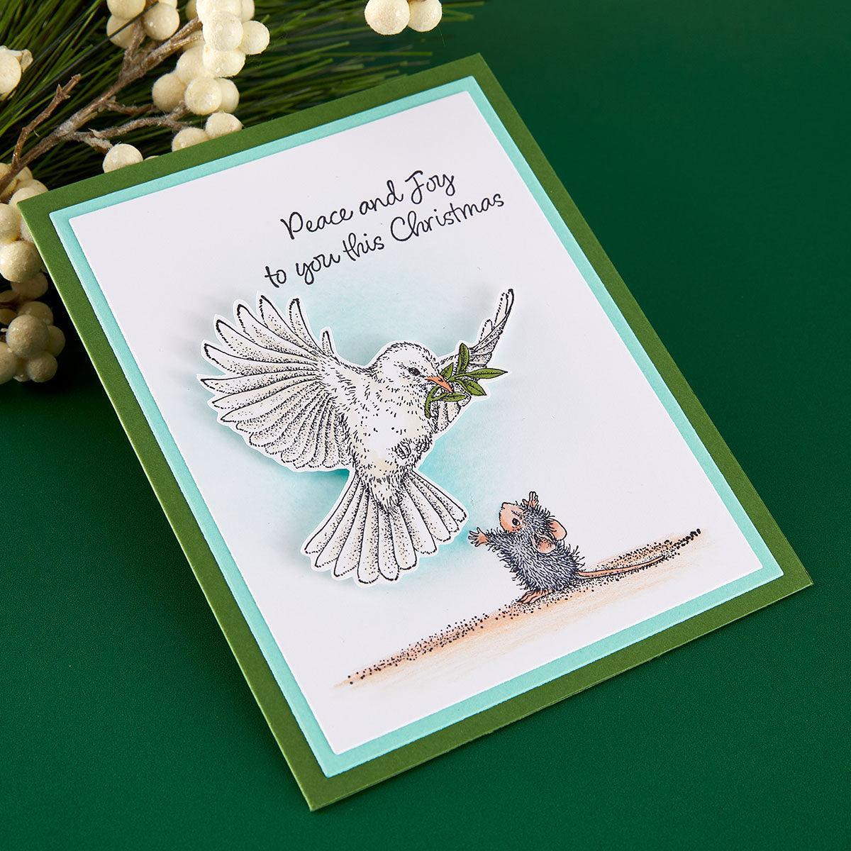 Spellbinders - Holiday Dreams Collection - Cling Stamps - Sending Peace-ScrapbookPal